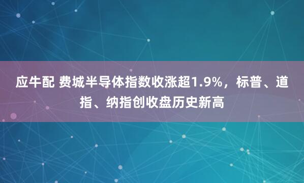 应牛配 费城半导体指数收涨超1.9%，标普、道指、纳指创收盘历史新高