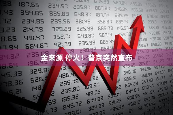 金来源 停火！普京突然宣布
